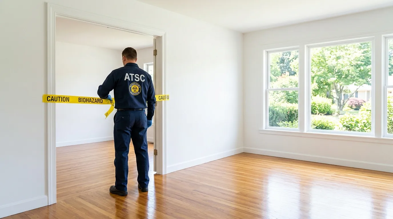 Certified biohazard cleanup crew performing Decomposition Cleanup in Tarrytown